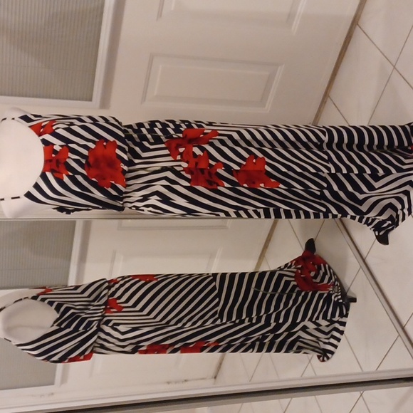 Dresses & Skirts - 4/$60 Long Red, Blue & White Floral Dress - Size Small